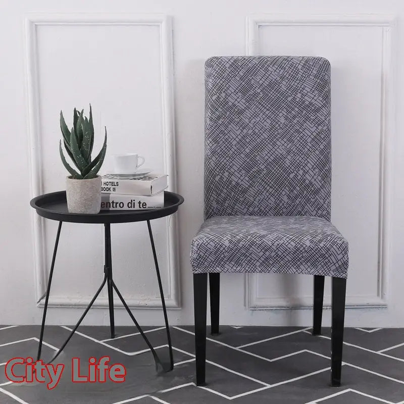 Dining Chair Covers Stretchable Polyester Luminéa City Life-Free Size