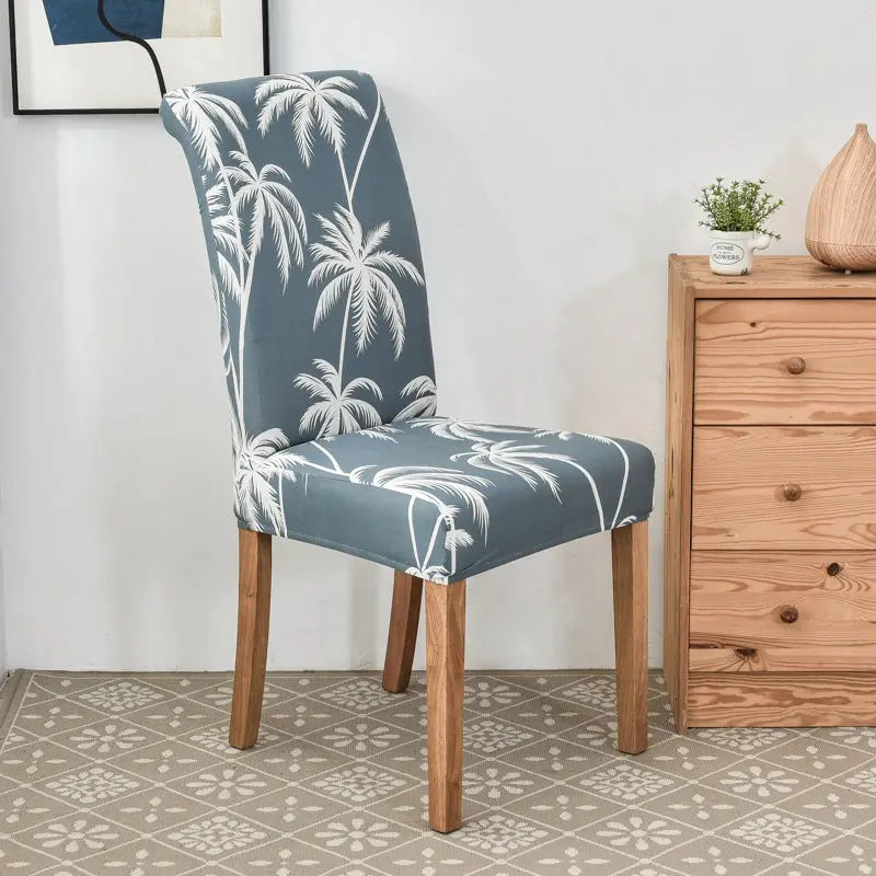 Dining Chair Covers Stretchable Polyester VIVIEN coconut tree-Universal Elastic Chair Cover