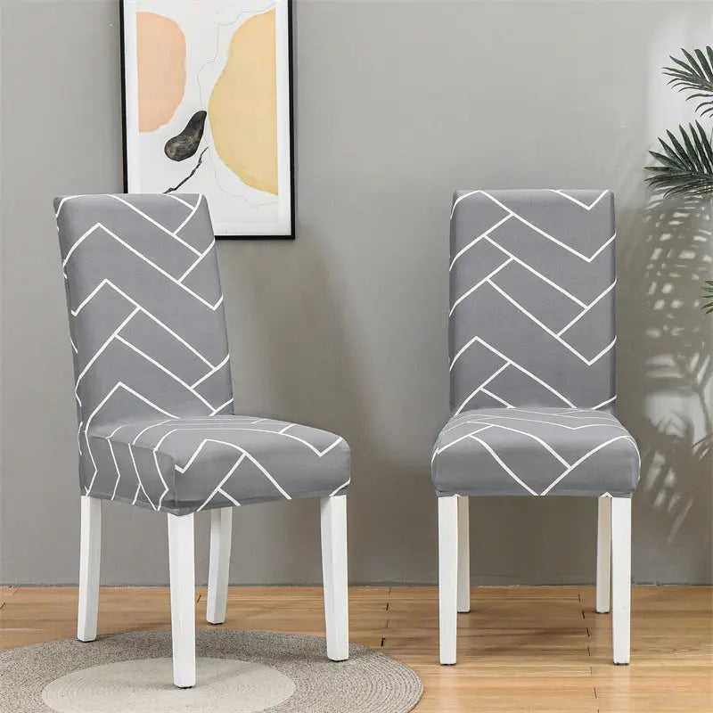 Dining Chair Covers Stretchable Polyester VIVIEN Gray Z-Universal Elastic Chair Cover