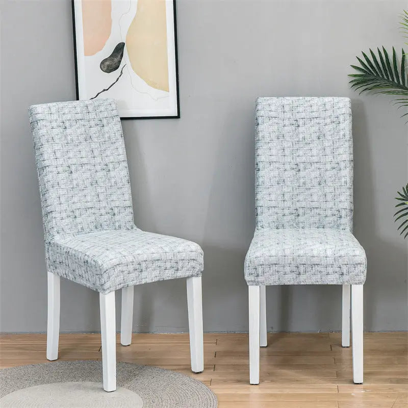 Dining Chair Covers Stretchable Polyester VIVIEN Light Cloud Gray-Universal Elastic Chair Cover