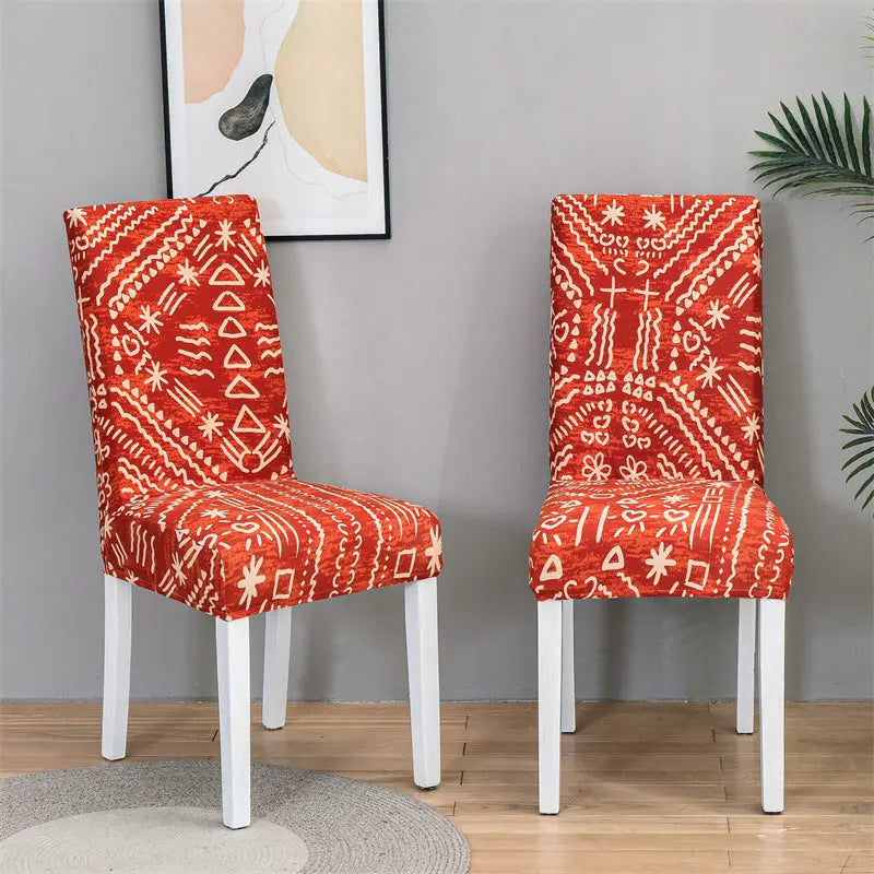 Dining Chair Covers Stretchable Polyester VIVIEN Reddy-Universal Elastic Chair Cover