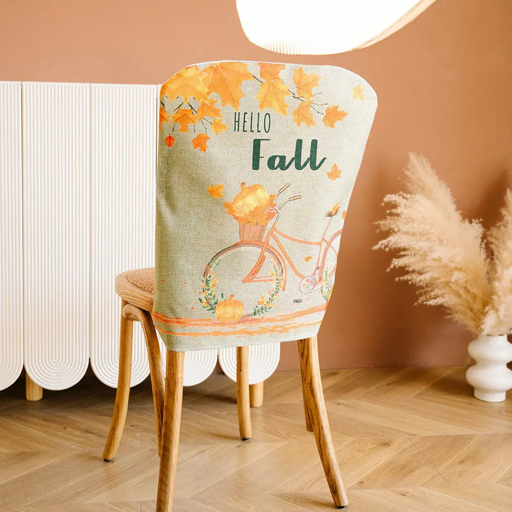 Dining Chair Covers Stretchable Print Luminéa Bicycle