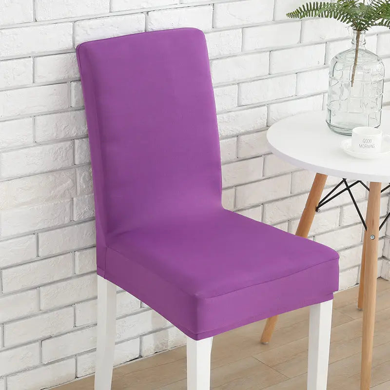 Dining Chair Covers Stretchable Slipcover ELANIE Purple 6pcs