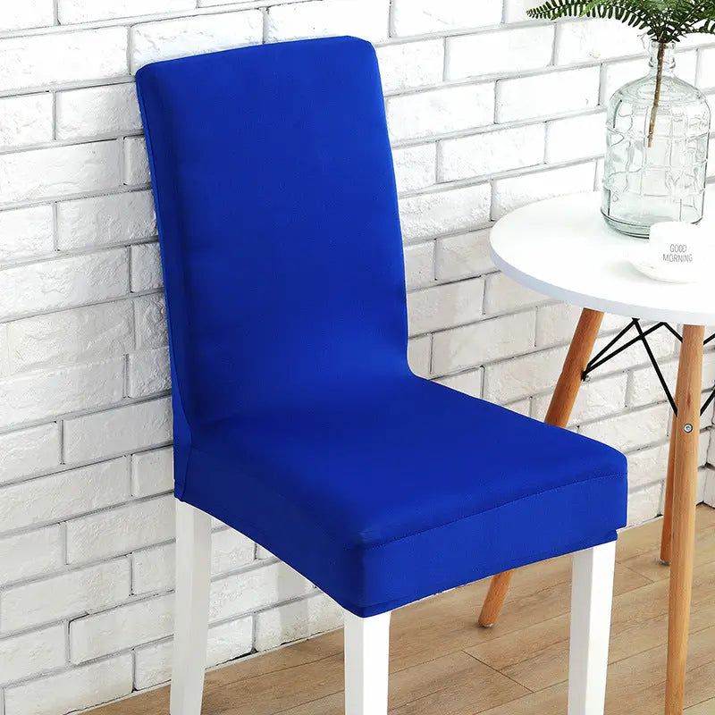 Dining Chair Covers Stretchable Slipcover ELANIE Sapphire blue 6pcs