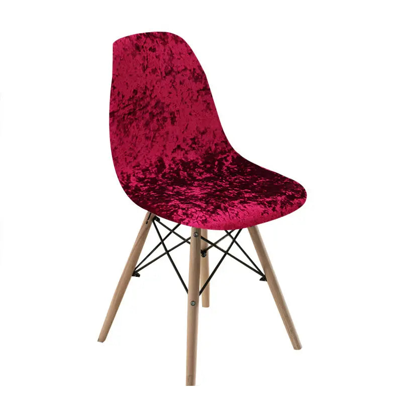 Dining Chair Covers Stretchable Solaire Velvet wine red