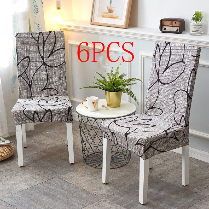 Dining Chair Covers Stretchable Spandex ELORIA E-6PCS