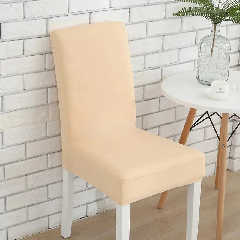Dining Chair Covers Stretchable Spandex LUMIERA Champagne