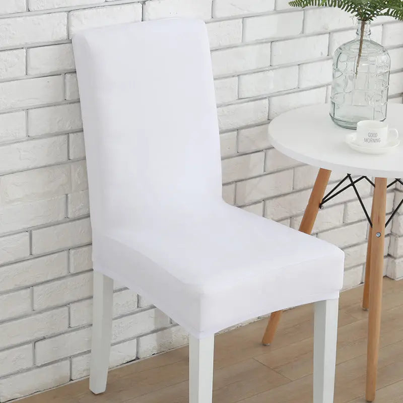 Dining Chair Covers Stretchable Spandex LUMIERA White 6pcs
