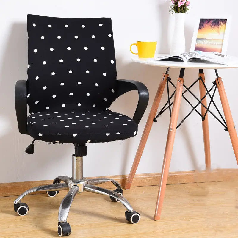 Dining Chair Covers Stretchable Spandex LUMIÈRE Black dots-S
