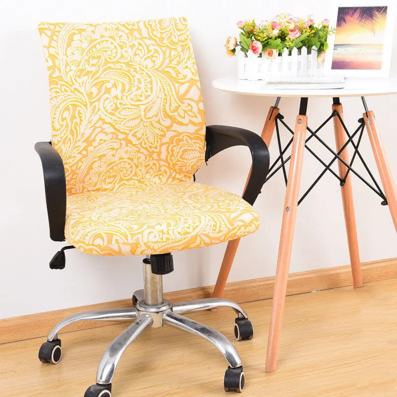 Dining Chair Covers Stretchable Spandex LUMIÈRE Gold and jade-L