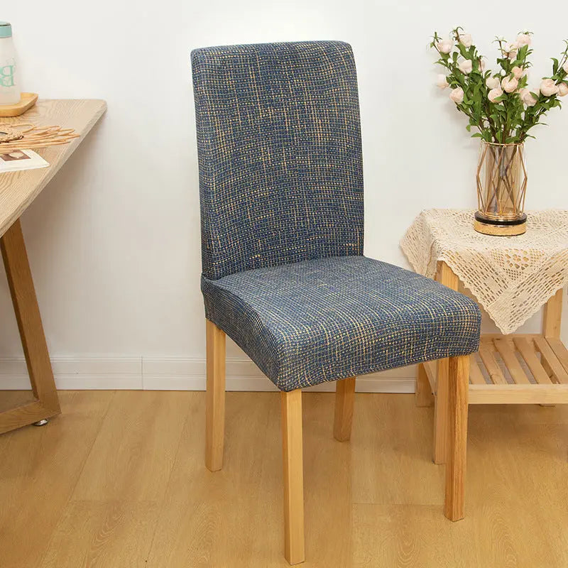 Dining Chair Covers Stretchable Washable LUNETTE Linen Blue-Universal