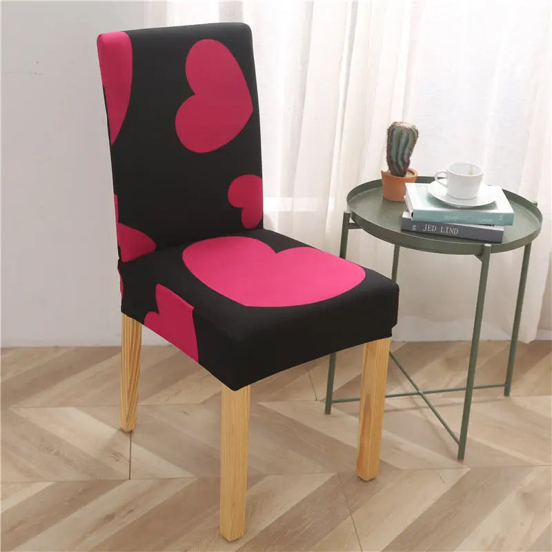 Dining Chair Covers Stretchable Washable LUNETTE Red Heart-Universal