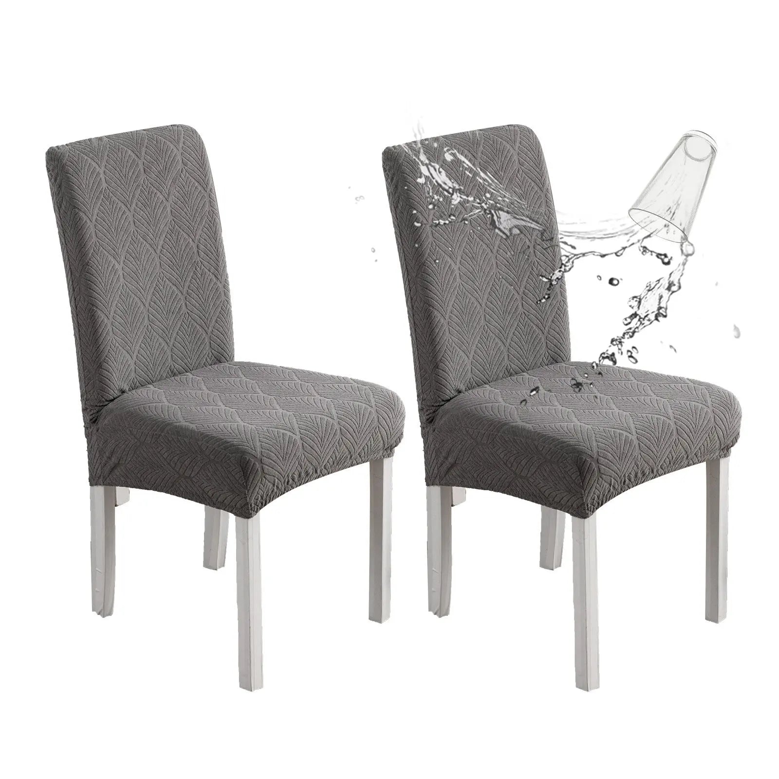 Dining Chair Covers Waterproof Nonslip LUCINE Medium Gray-45x50x7cm