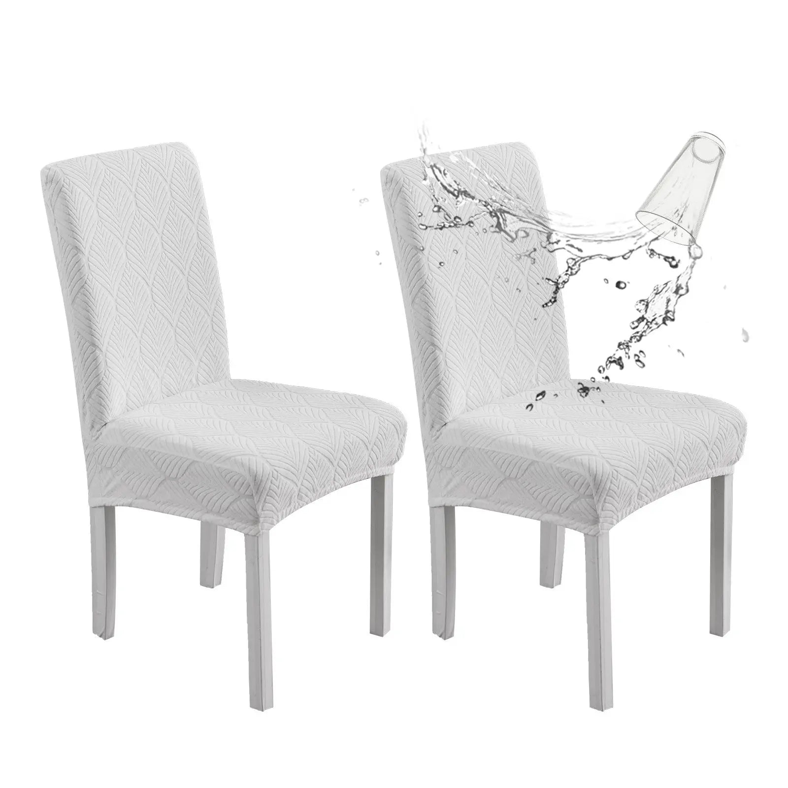 Dining Chair Covers Waterproof Nonslip LUCINE White-45x50x7cm