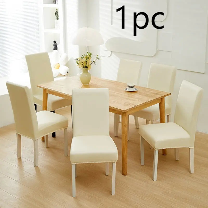 Dining Chair Covers Waterproof PU Cuirisle Beige-Average Size