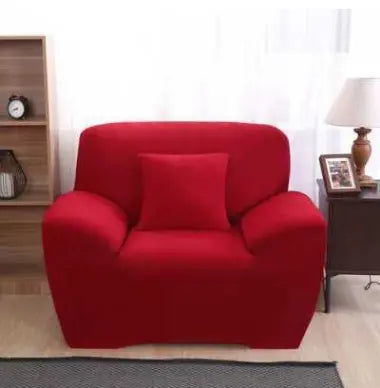 Loveseat Covers Stretch Minimalist LUMIERA Red-2pcs Pillow