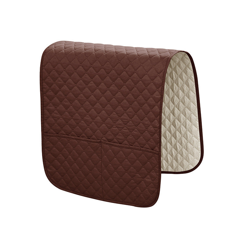 Sofa Armrest Cover Waterproof Quilted Lucine Deep Coffee-1 Piece