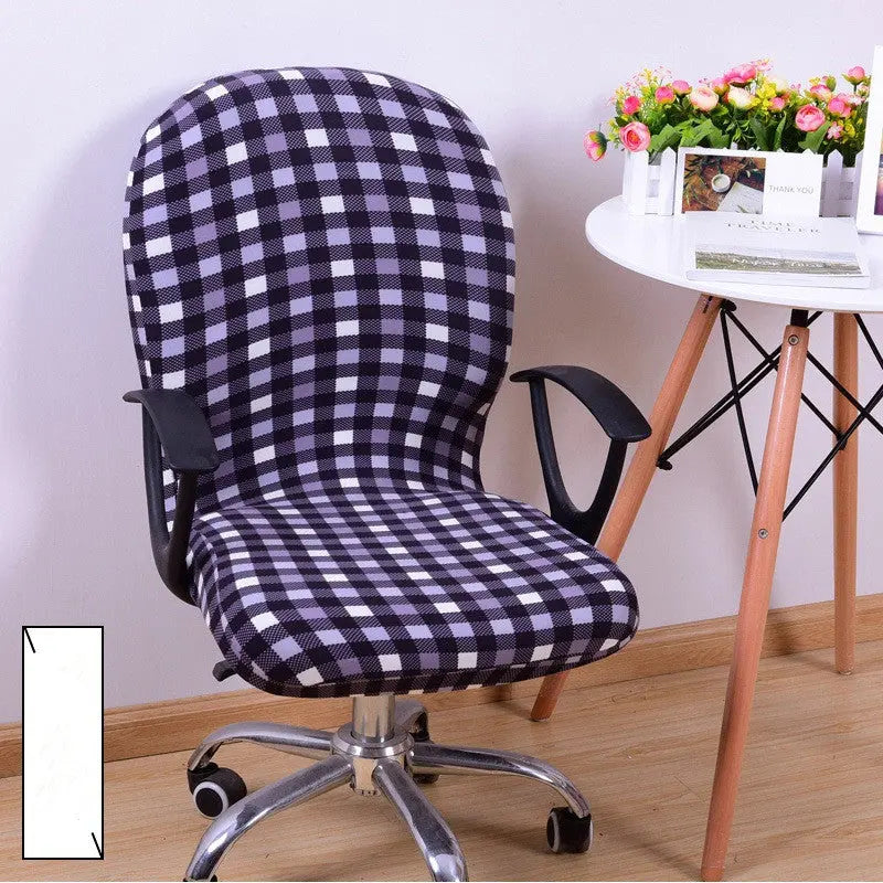 Ergonomic Chair Covers Stretchable Luvienne Elegant Plaid-Default