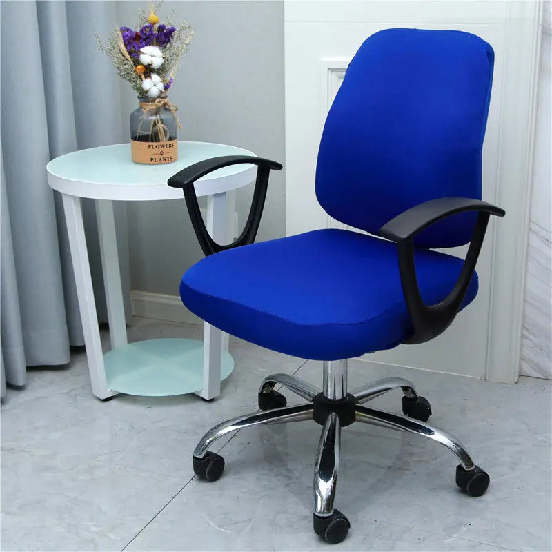 Ergonomic Chair Covers Stretchable Solene Sapphire Blue Split-Average Size