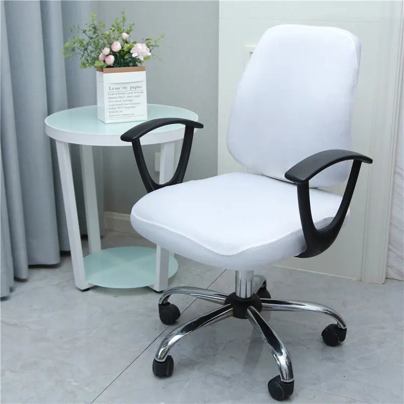 Ergonomic Chair Covers Stretchable Solene White Split-Average Size