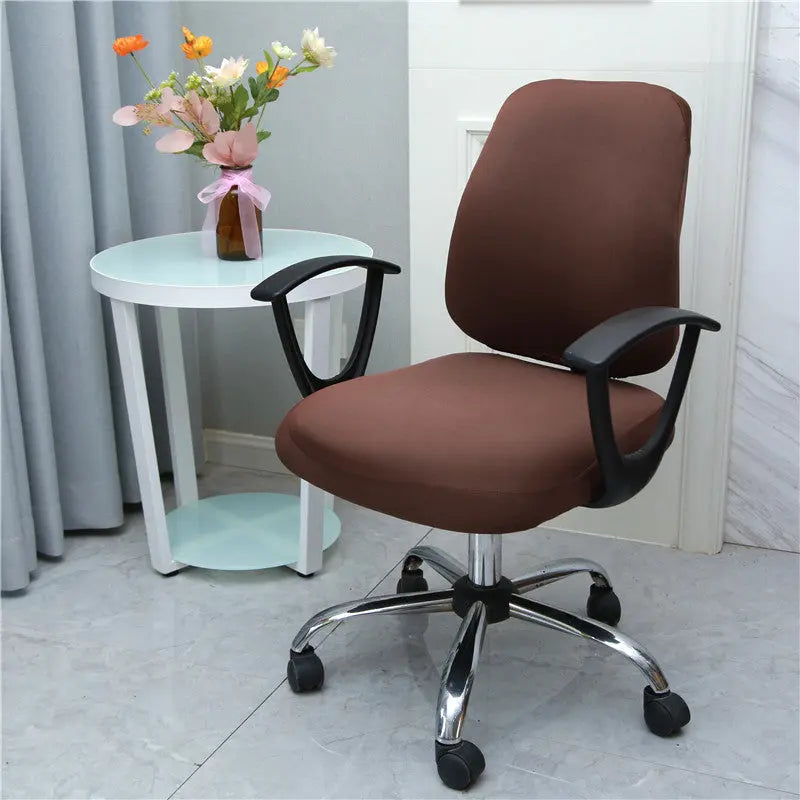 Ergonomic Chair Covers Stretchable Solenne Coffee Split-Average Size