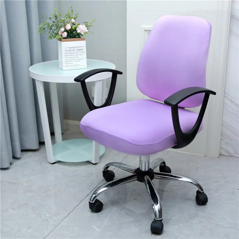 Ergonomic Chair Covers Stretchable Solenne Light Purple Split-Average Size