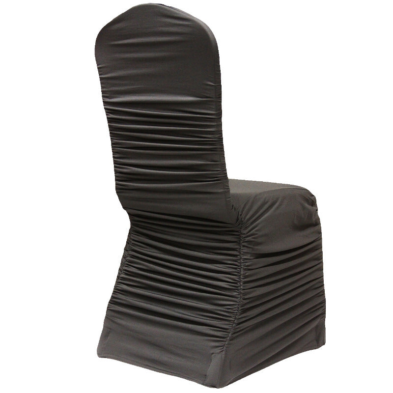 Event Chair Covers Stretch Pleated VIRENE Black