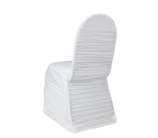 Event Chair Covers Stretch Pleated VIRENE White