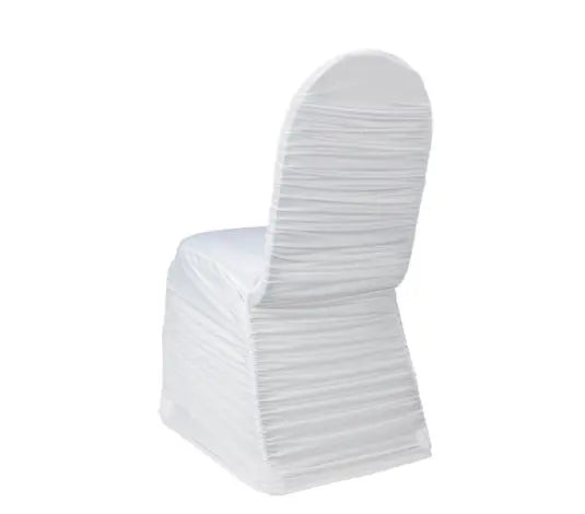 Event & Wedding Chair Covers Stretch Pleated CELINE White