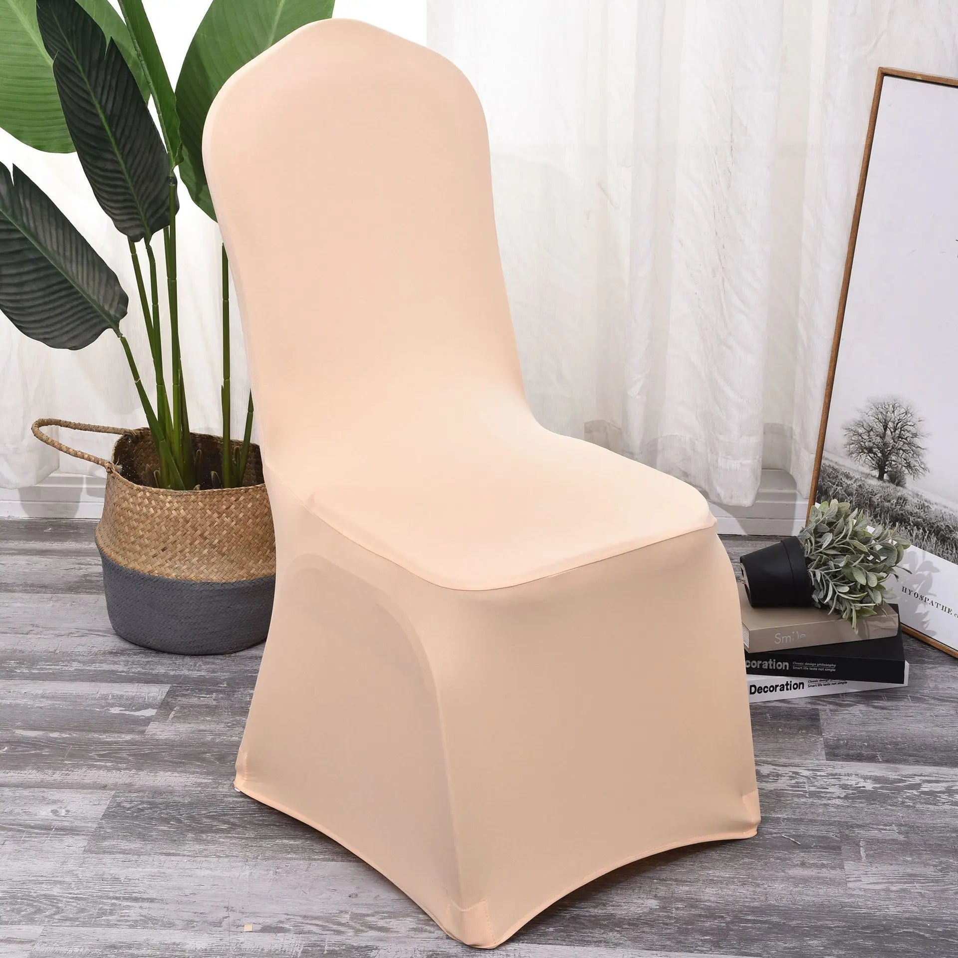 Event & Wedding Chair Covers Stretchable Chic ELONIA Champagne