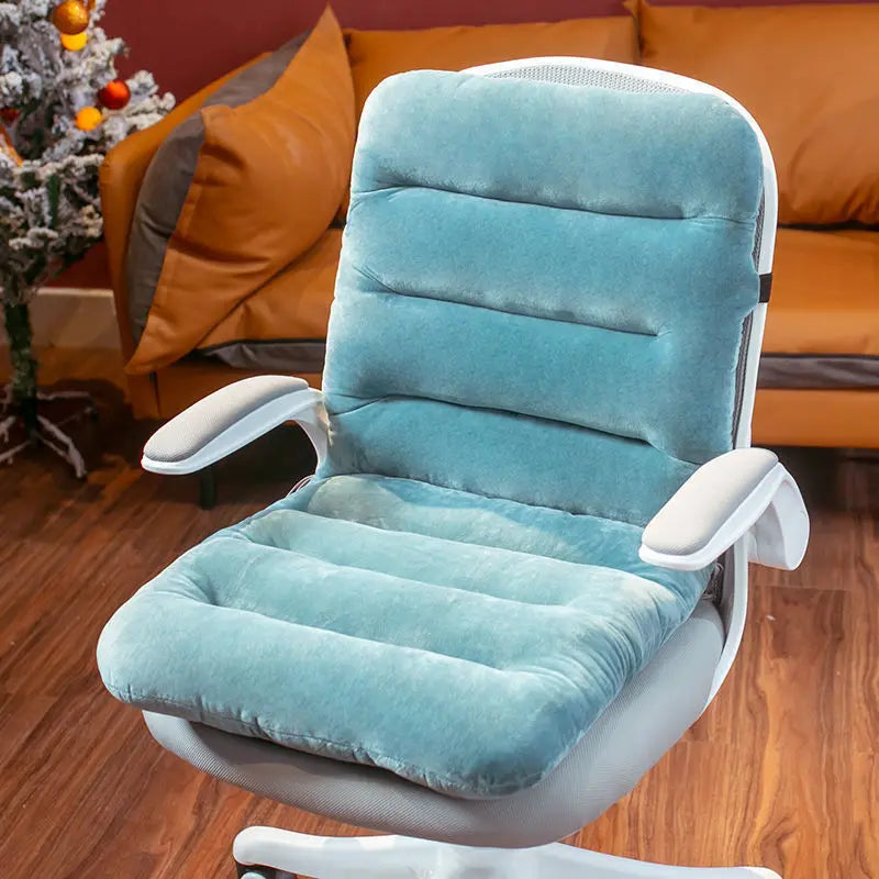 Executive Office Chair Covers Plush Cozy Aveline Blue-Siamese 45x90cm