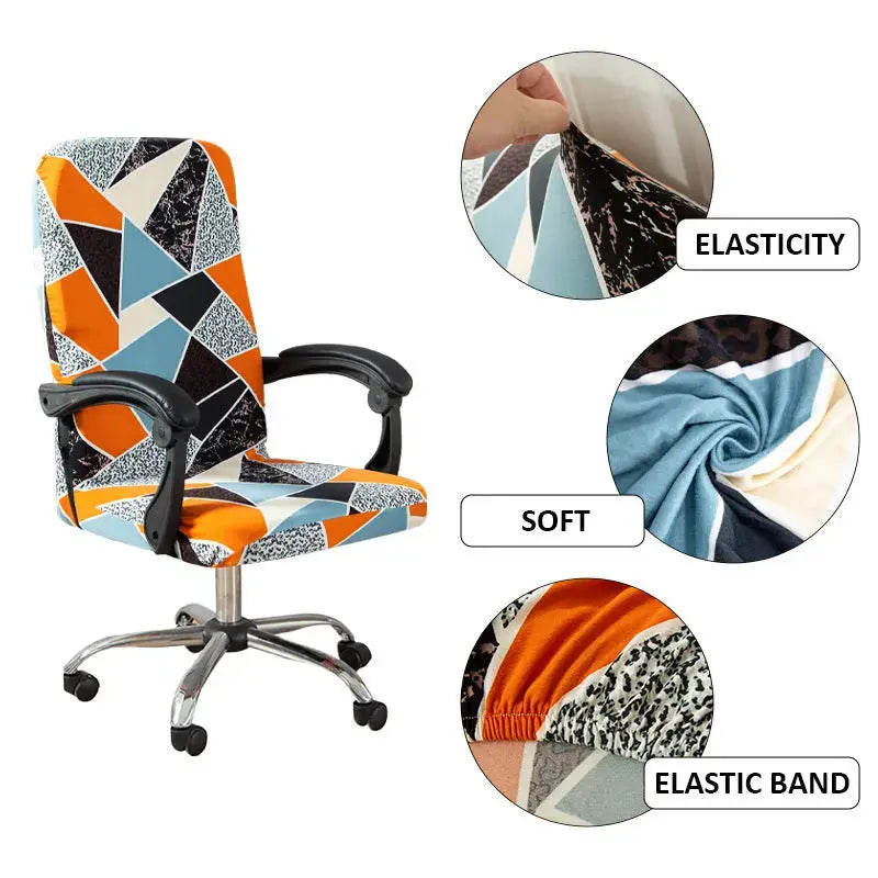 Executive Office Chair Covers Stretchable Geometric LUMIERA