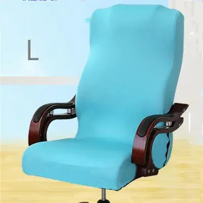 Executive Office Chair Covers Stretchable VELUNE Lake Blue-L