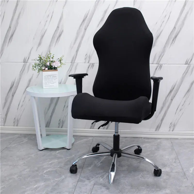 Executive Office Chair Covers Stretchable Velurea Black