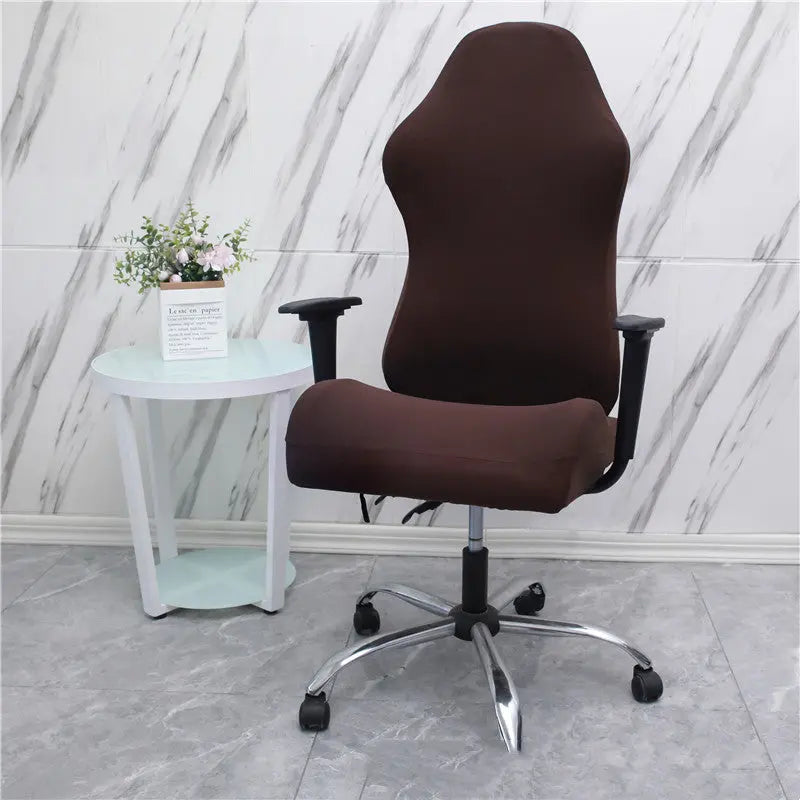 Executive Office Chair Covers Stretchable Velurea Coffee