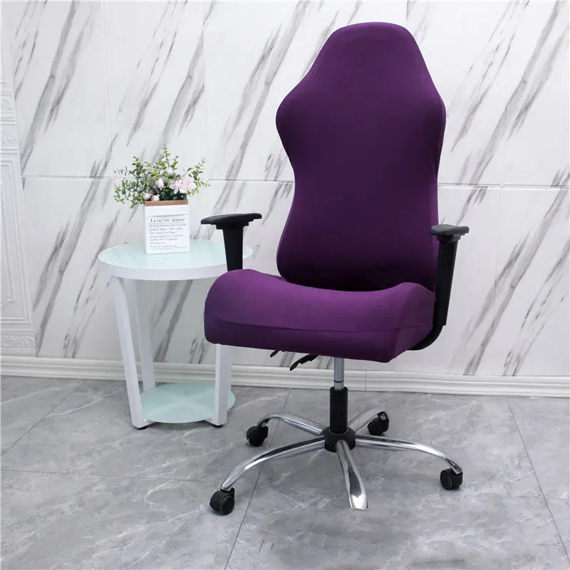 Executive Office Chair Covers Stretchable Velurea Deep purple