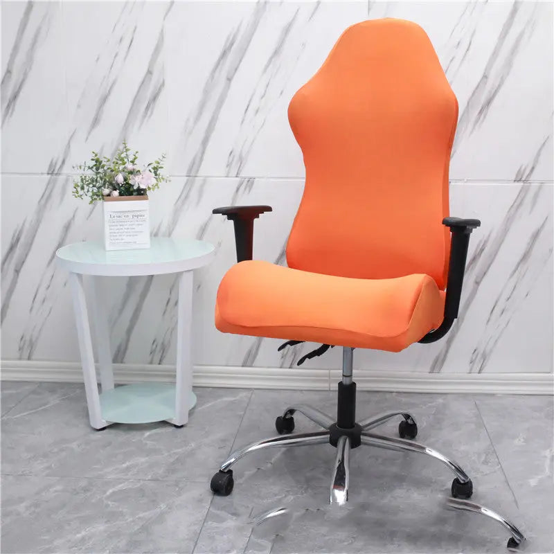 Executive Office Chair Covers Stretchable Velurea Orange