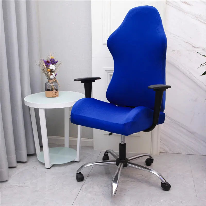 Executive Office Chair Covers Stretchable Velurea Royal blue