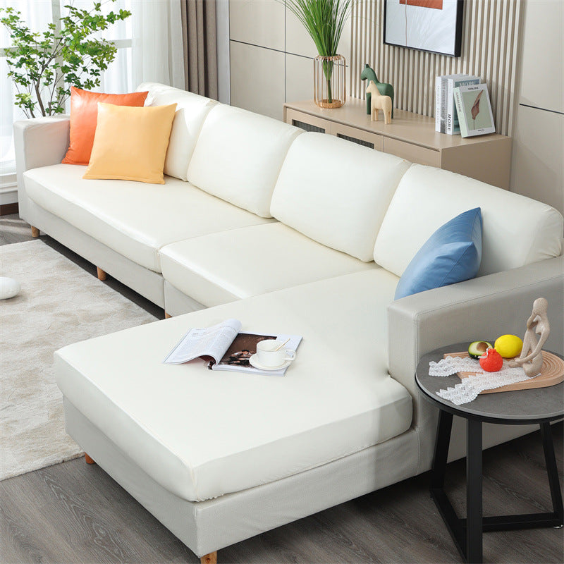 Sectional Sofa Seat Cover Modern Washable ELOISE Beige-Plus XL