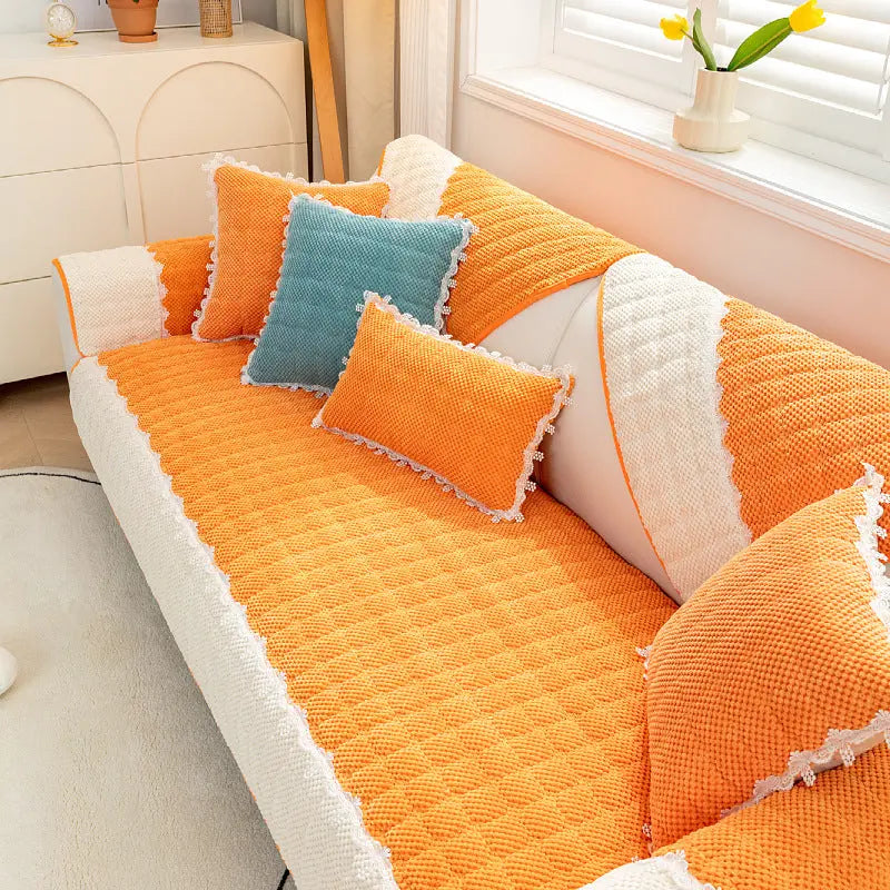 Pet Protection Cover Corduroy Cozy LUMIÈRE Orange-110x180cm