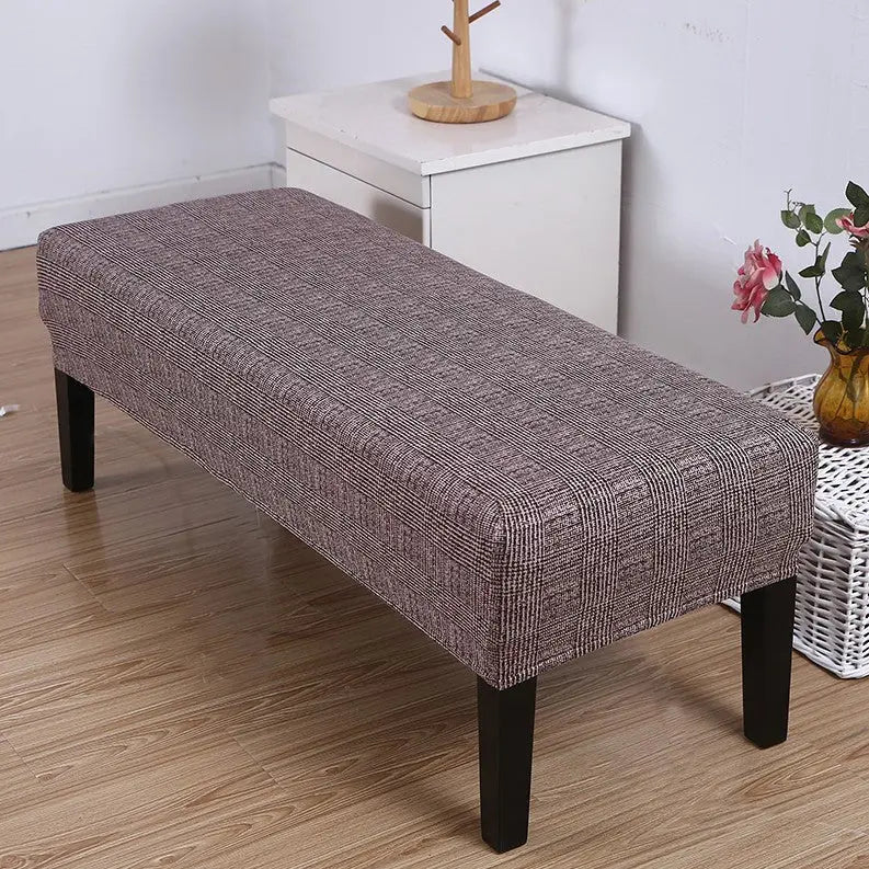 Bench Slipcover Stretch Linen Élodie Fashion Coffee-185 × 45 × 30cm