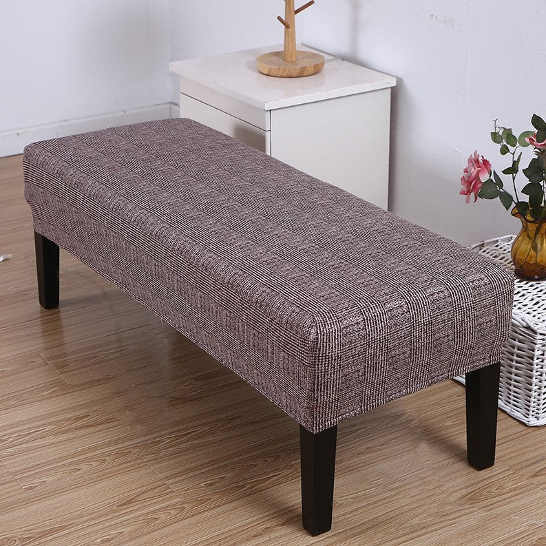 Bench Slipcover Stretch Linen Élodie Fashion Coffee-75 × 85 × 30cm