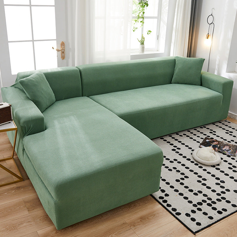 Corner Sofa Cover Stretch Minimalist LUMIÈRE Pine And Cypress Green-XL Code