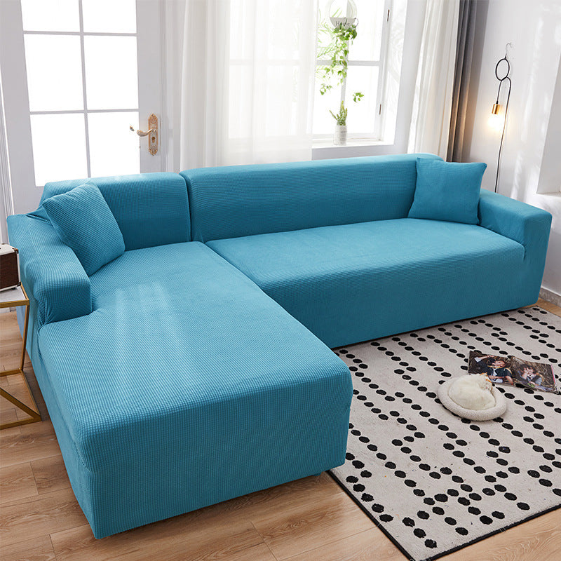 Corner Sofa Cover Stretch Minimalist LUMIÈRE West Lake Blue-XL Code