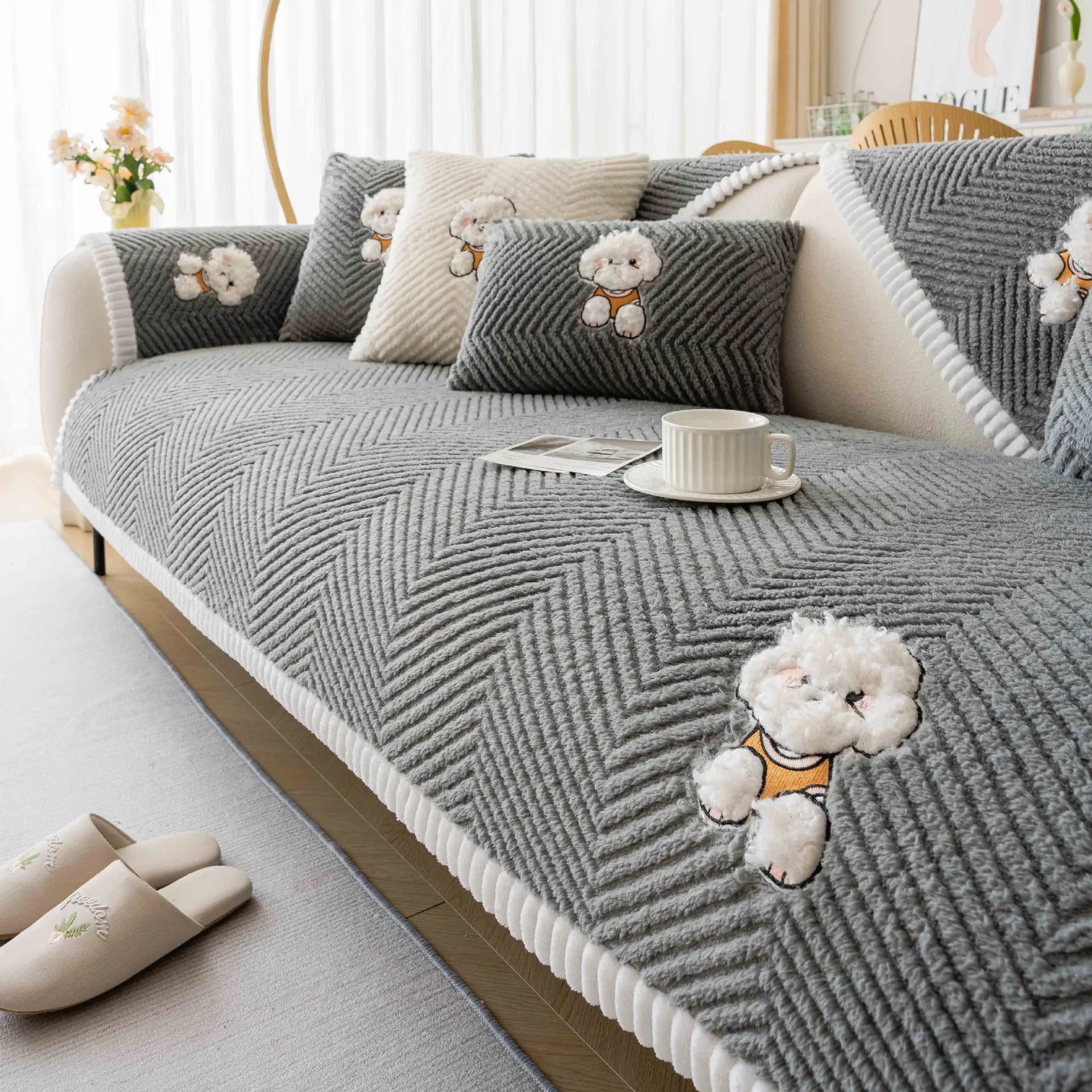 Pet Protection Cover Flannel Non-Slip NOURIE Gray-70X210cm