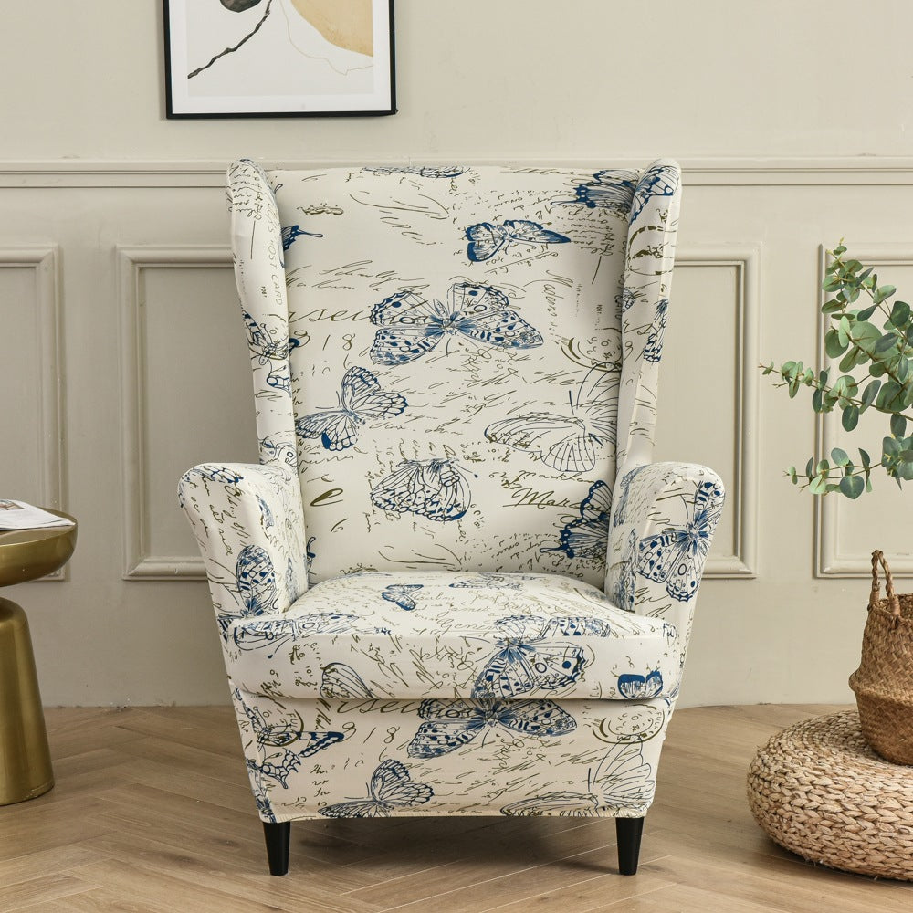 Wingback Slipcover Stretch Polyester NICOLETTE Butterfly