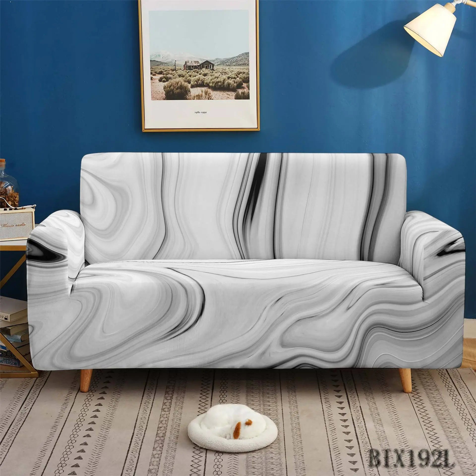 Loveseat Cover Stretch Non-Slip Fleuris G-235x300cm