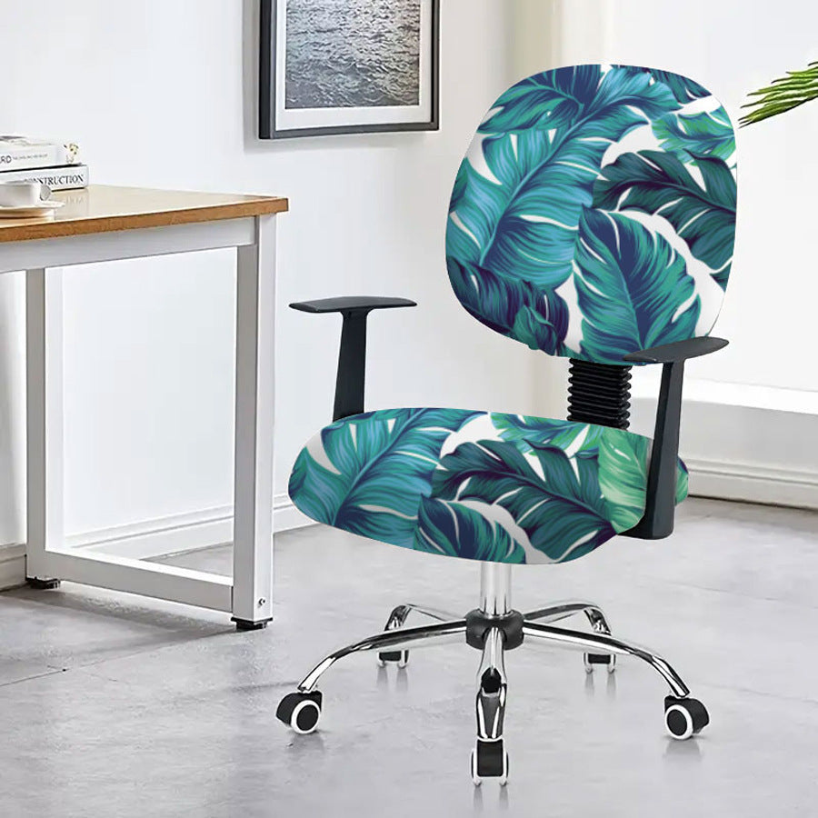 Task Chair Cover Non-Slip Polyester CAMILLE Big Leaves-45x 45cm