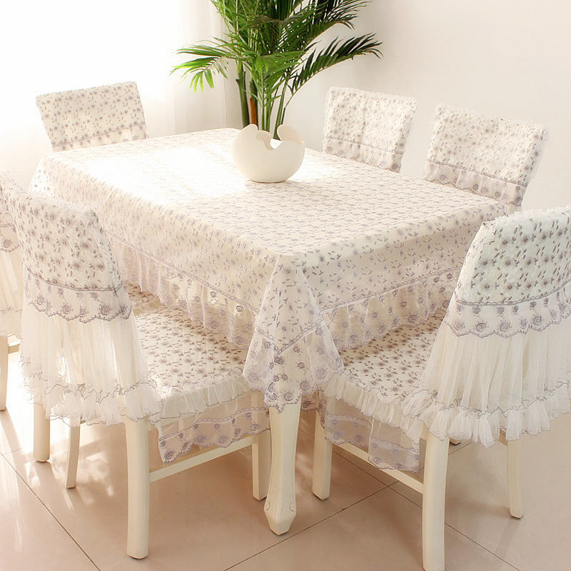 Table Cloth Lace Floral ELOISE Grey-130x180cm