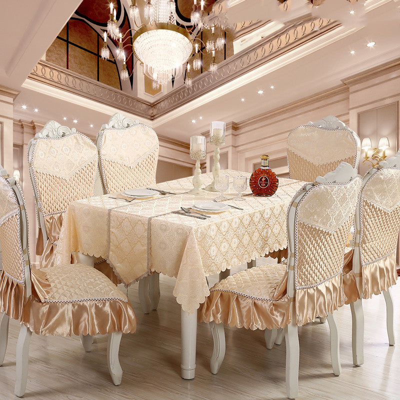 Table Cloth Floral European LUCETTE Gold-150x150cm square tablecloth